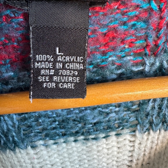 Rue 21 Women's Long Sleeve Multicolor Striped Pocket Sweater Size Large Knit - Picture 5 of 12